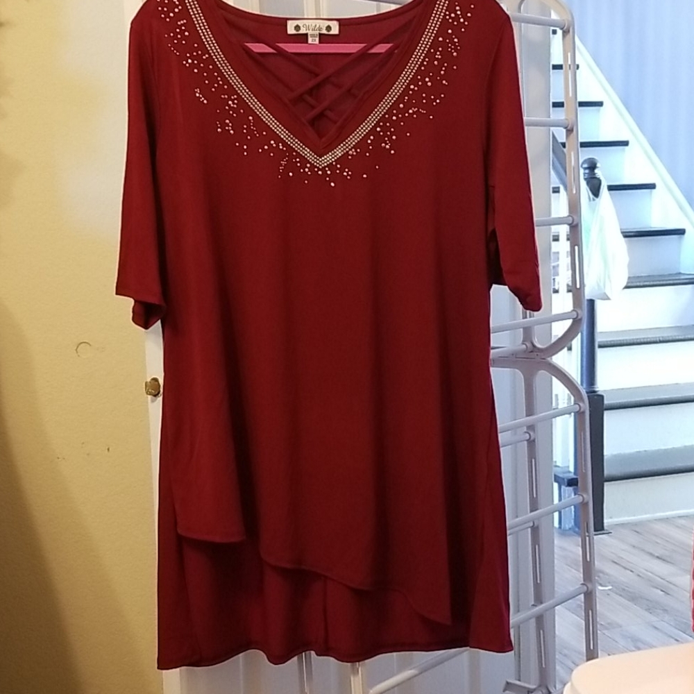 Burgundy Criss Cross Top
